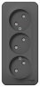 Blanca наруж Антрацит Розетка 3-ая б/з со шторками 16А,250В, изолир. пластина Schneider Electric