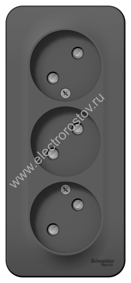 Blanca наруж Антрацит Розетка 3-ая б/з со шторками 16А,250В, изолир. пластина Schneider Electric