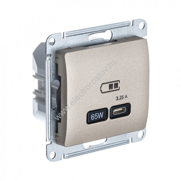 Glossa Титан Розетка USB C, 65Вт; 5-20В/3,25А Schneider Electric