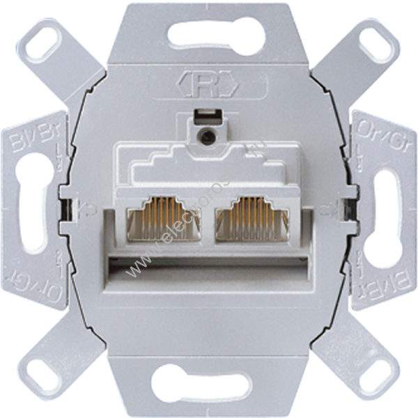 JUNG Механизм Розетка компьютерная 2-ая наклонная категория 6 (выходы раздельные)