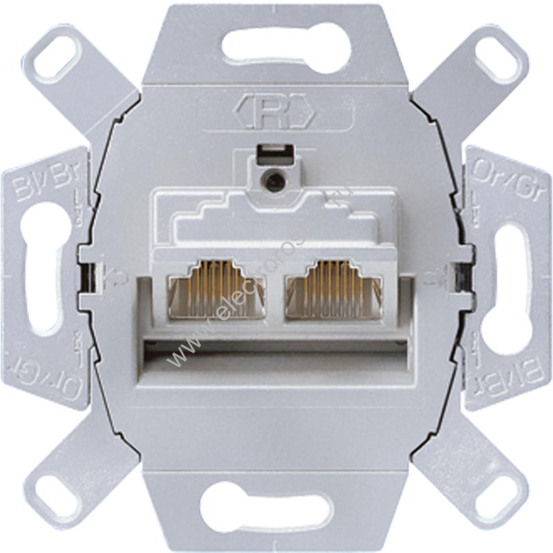 JUNG Механизм Розетка компьютерная 2-ая наклонная категория 6 (выходы раздельные)