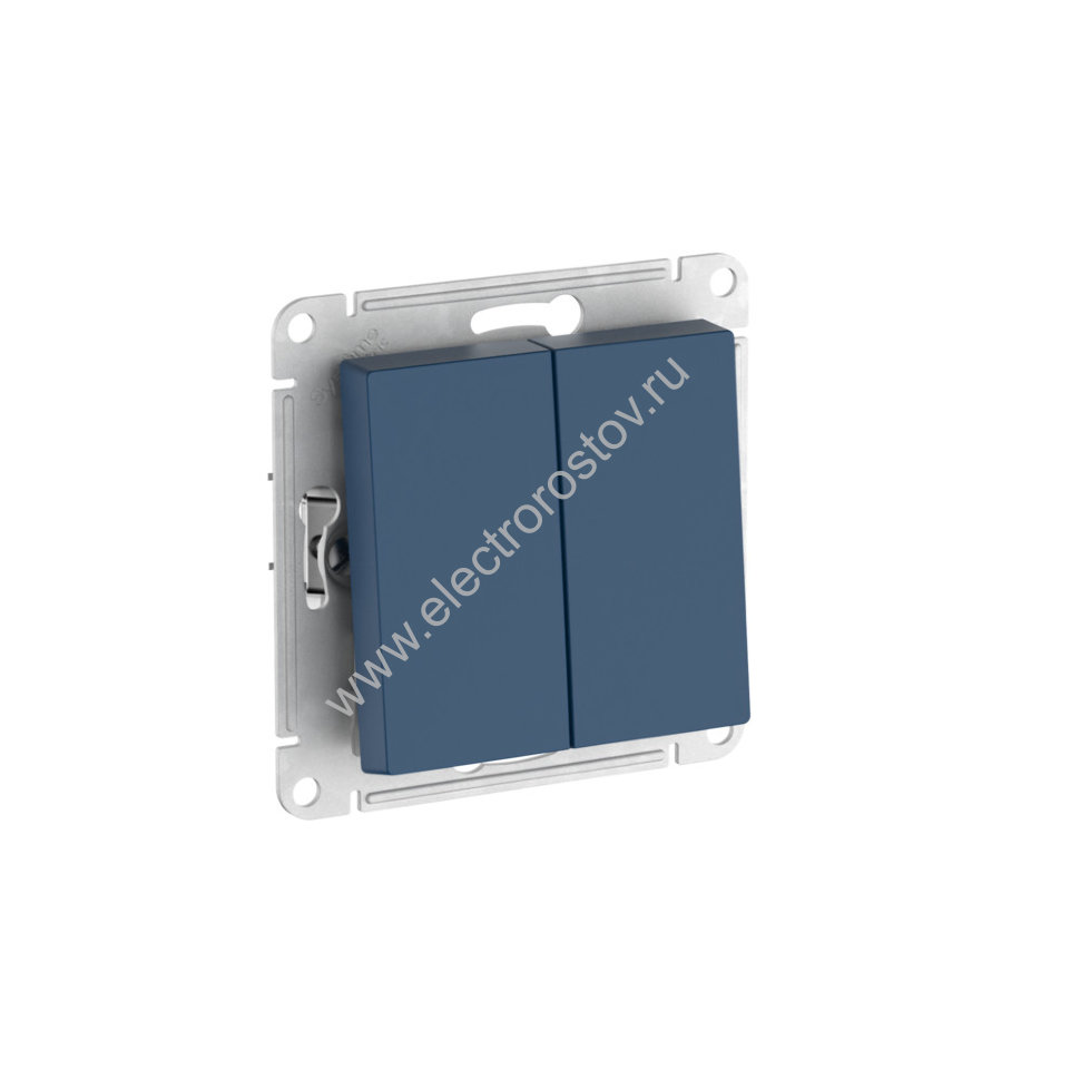 AtlasDesign Аквамарин Переключатель 2-клавишный c быстрозажим. клеммами Schneider Electric