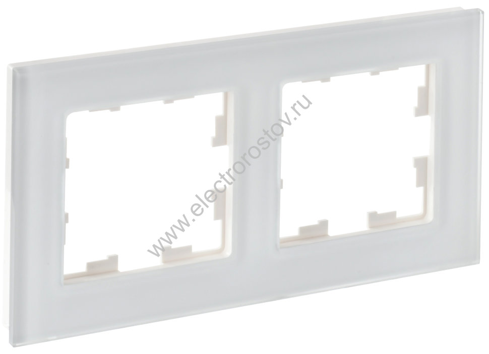 IEK BRITE DECOR Белый матовый стекло Рамка 2-м РУ-2-2-Бр