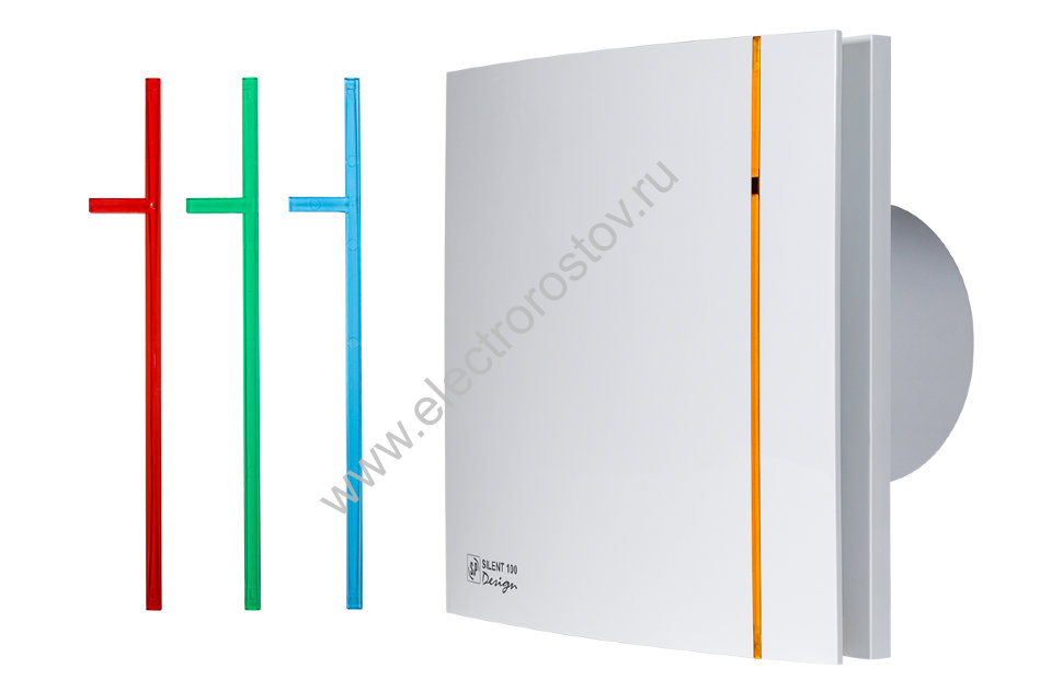 Вентилятор 100мм белый с полоской 85 куб.м/ч, 8 Вт, малошумный, со сменными вставками Soler&Palau