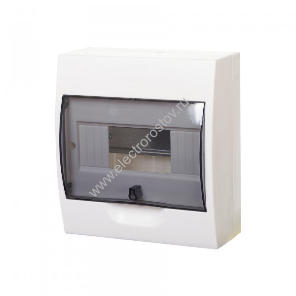 City9 Щит накладной 8 модулей, дверь прозрачная черная, IP40 Systeme Electric