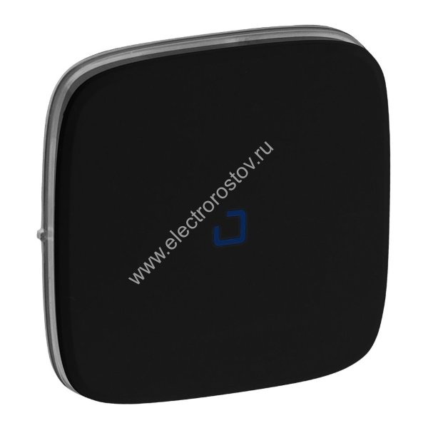 Valena Allure Антрацит Лицевая панель Выключатель 1-х клавишный с подсв. (линза в центре) Legrand