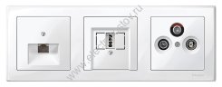 Schneider Electric Merten SM Бел глянец Накладка розетки ТЛФ/комп 1-ой наклонной