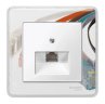 Schneider Electric Merten SM Бел глянец Накладка розетки ТЛФ/комп 1-ой наклонной