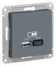 Systeme Electric AtlasDesign Грифиль USB A+С, 5В/2,4А, 2х5В/1,2А, механизм