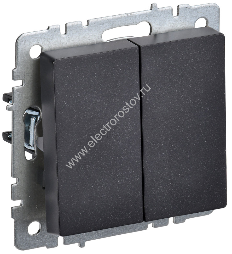 IEK BRITE BASE Черный Выключ. 2-кл прох 10А ВС10-2-6-БрЧ