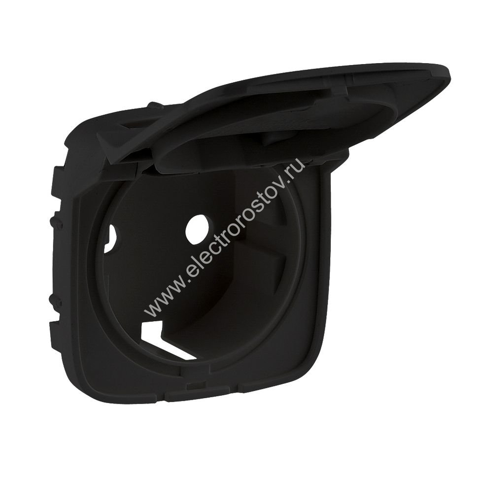 Valena Allure Антрацит Лицевая панель Розетка с/з 1-ая с крышкой Legrand