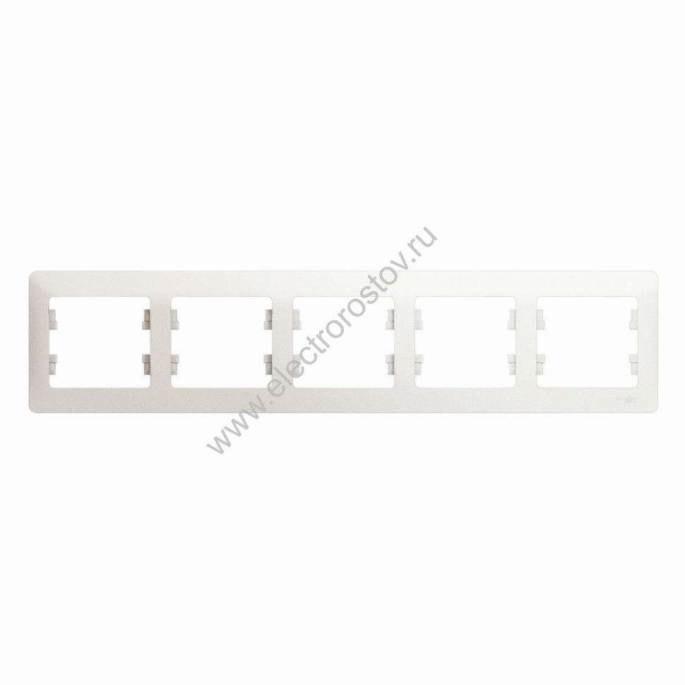 Glossa Перламутр Рамка 5-ая горизонтальная, Schneider Electric