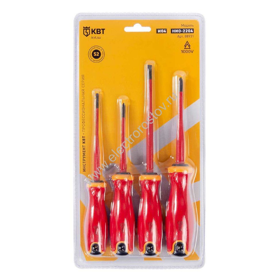 КВТ Набор диэлектрических отверток НИО-2204 серия СЛИМ