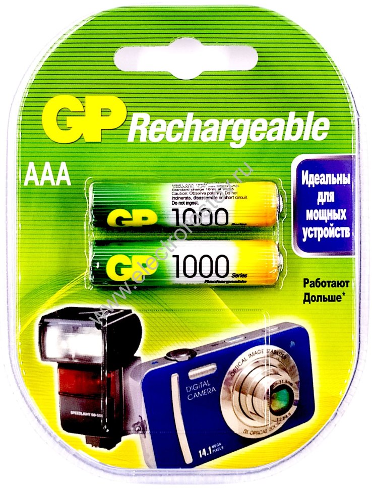 Аккумуляторы R03 AAA 1000mAh BP-2 (бл. 2шт) GP