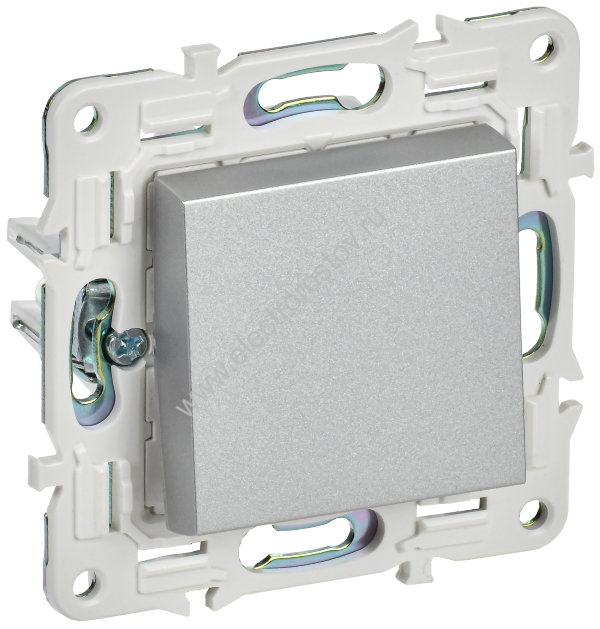 IEK SKANDY Серебряный Выключатель 1-клавишный 10А SK-V01S