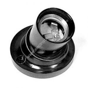 Патрон Е27 настенный (наклонный), карболитовый черный TDM