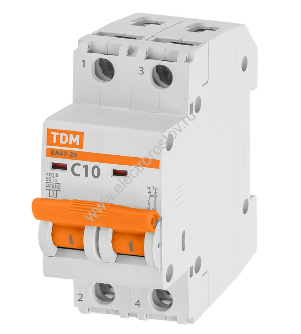 ВА 47-29 Автоматический выключатель 2Р С10 4,5кА TDM