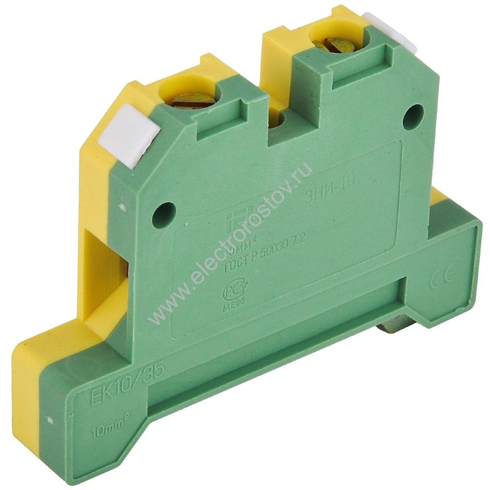 Зажим наборный ЗНИ 10мм²  земля желто-зеленая IEK