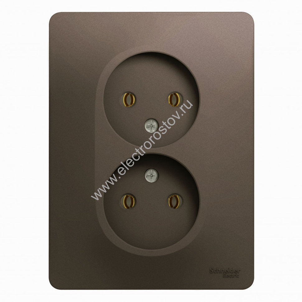 Glossa Шоколад Розетка 2-ая б/з Schneider Electric