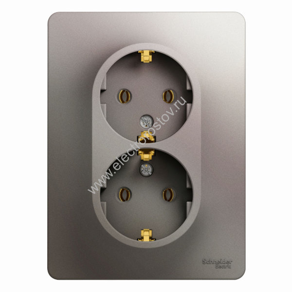 Glossa Платина Розетка 2-ая с/з Schneider Electric