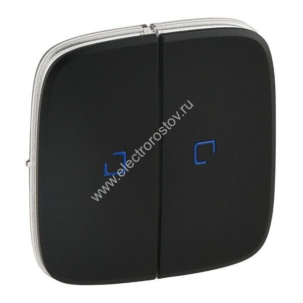 Valena Allure Антрацит Лицевая панель Выключатель 2-х клавишный с подсв. (линза в центре) Legrand