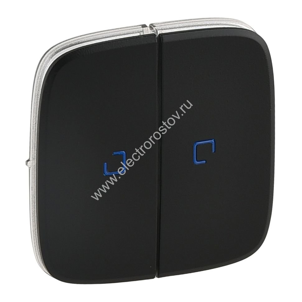 Valena Allure Антрацит Лицевая панель Выключатель 2-х клавишный с подсв. (линза в центре) Legrand