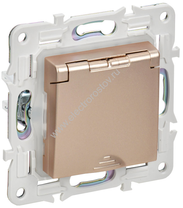 IEK SKANDY Песочный Розетка с/з с защитными шторками и крышкой 16А IP44 SK-R11Sa