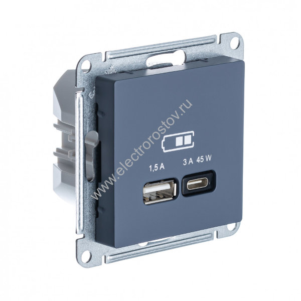 AtlasDesign Грифель Розетка USB A+C, 45 Вт; 5В/1,5-3А Schneider Electric