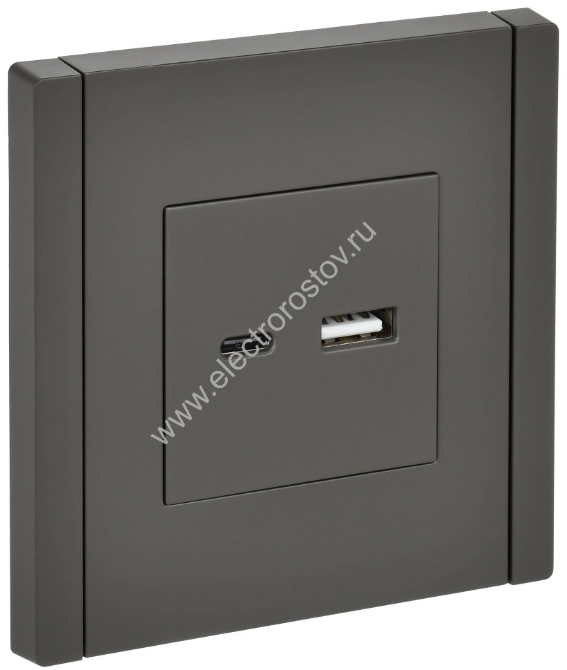 IEK FORTE&PIANO Серый Розетка USB A+C 3,1А FP350