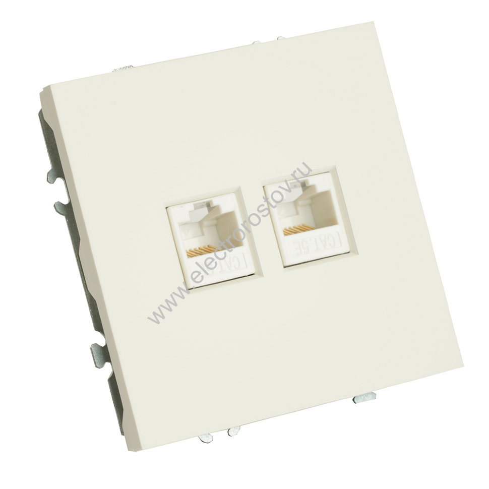 STEKKER Эмили Белый фарфор, soft touch Розетка компьютерная 2-местная RJ-45