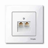 Schneider Electric Merten SM Бел глянец Накладка розетки ТЛФ/комп 2-ой наклонной