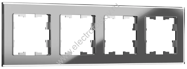 IEK BRITE DECOR Серый глянец стекло Рамка 4-м РУ-4-2-БрСе