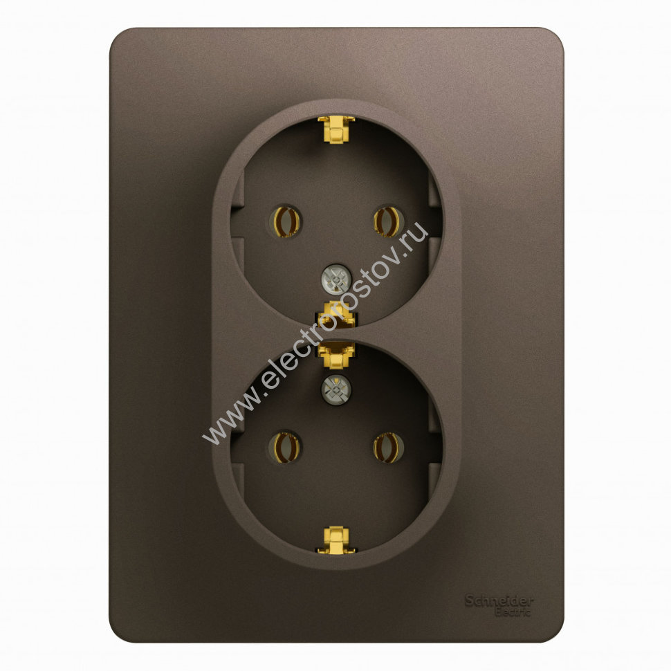 Glossa Шоколад Розетка 2-ая с/з Schneider Electric
