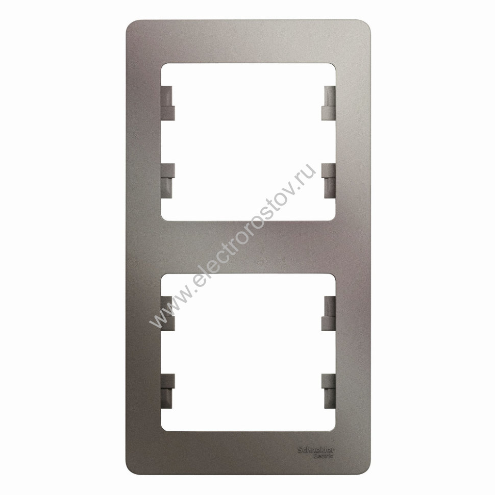 Glossa Платина Рамка 2-ая вертикальная Schneider Electric