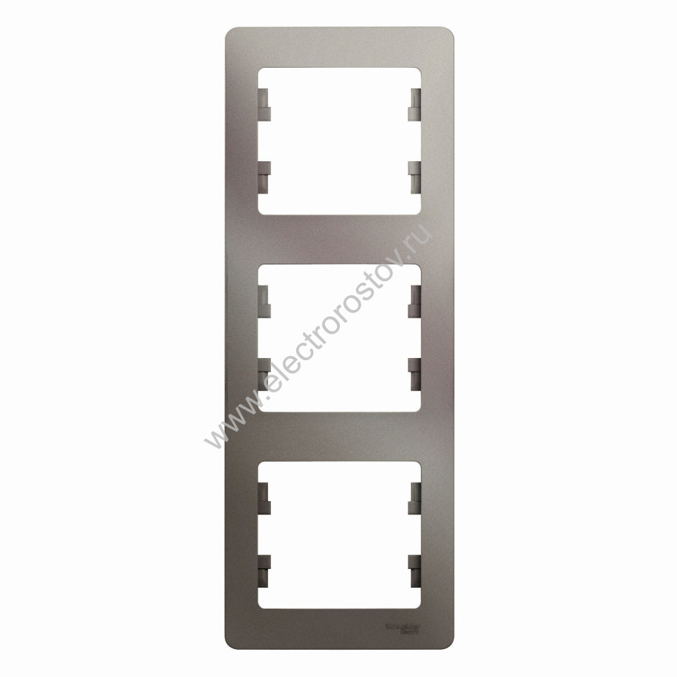 Glossa Платина Рамка 3-ая вертикальная Schneider Electric