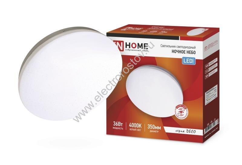 Светильник светодиодный "НОЧНОЕ НЕБО" 36W 4000K 2340Лм 350x55 INHOME