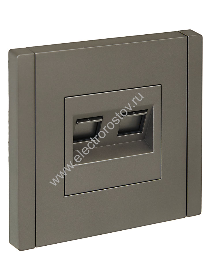 IEK FORTE&PIANO Сталь Розетка двойная RJ11+RJ45 кат.5E FP535