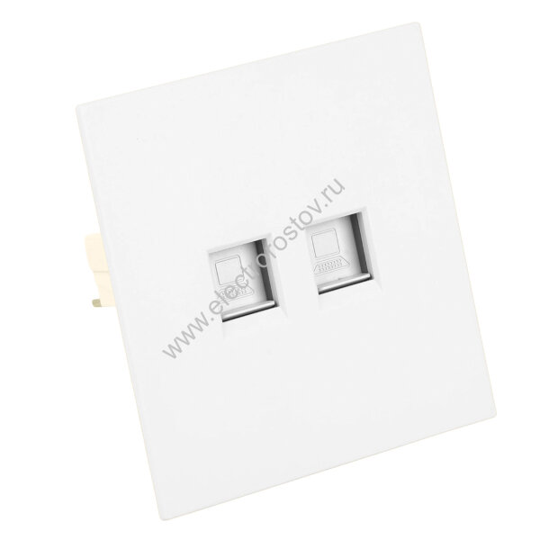 Мия Белая магнолия Розетка компьютерная 2-местная RJ-45 Stekker