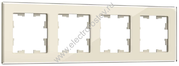 IEK BRITE DECOR Ванильный глянец стекло Рамка 4-м РУ-4-2-БрВа