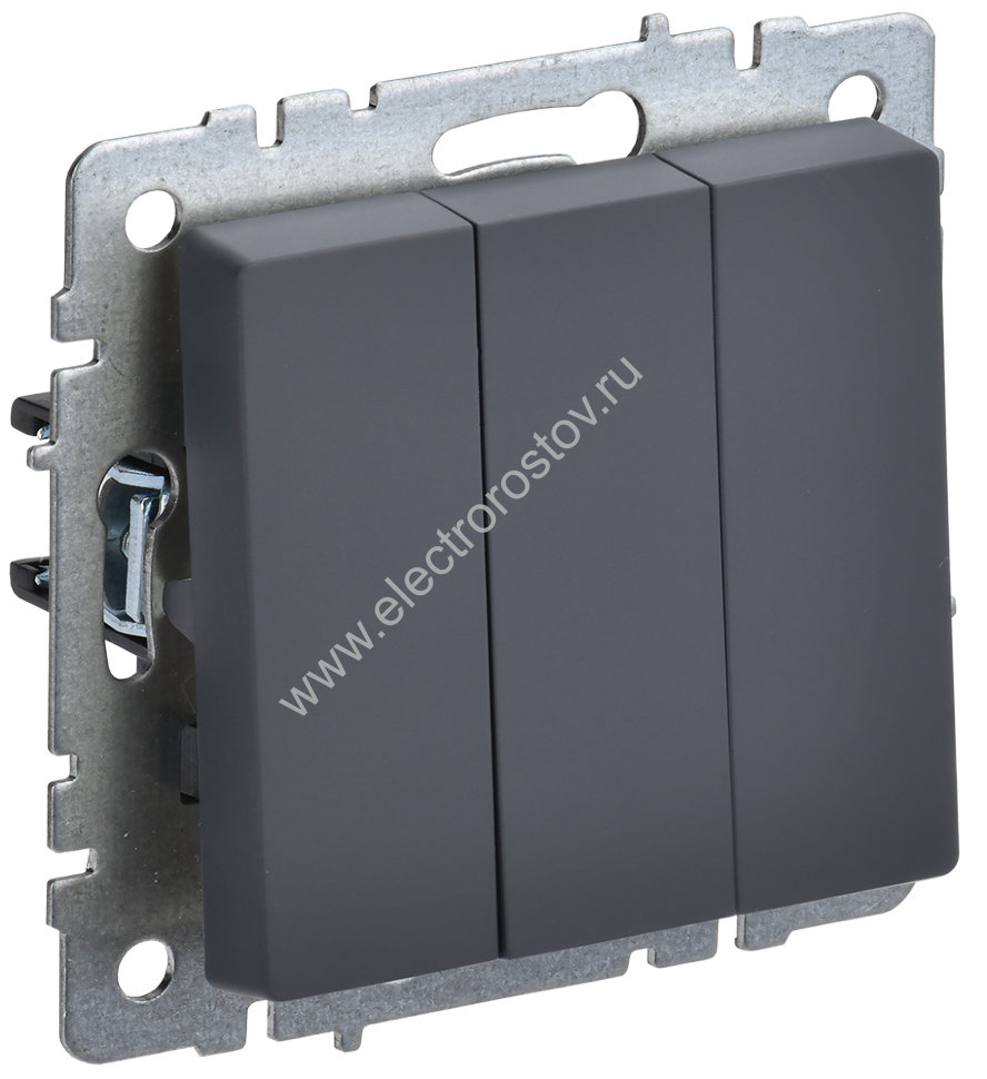 IEK BRITE BASE Графит Выключ. 3-кл 10А ВС10-3-0-БрГ