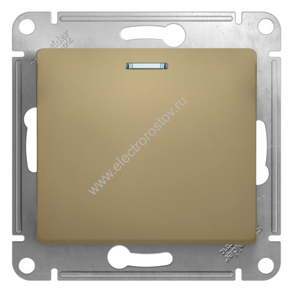 Glossa Титан Выключатель 1-клавишный с подсветкой Schneider Electric