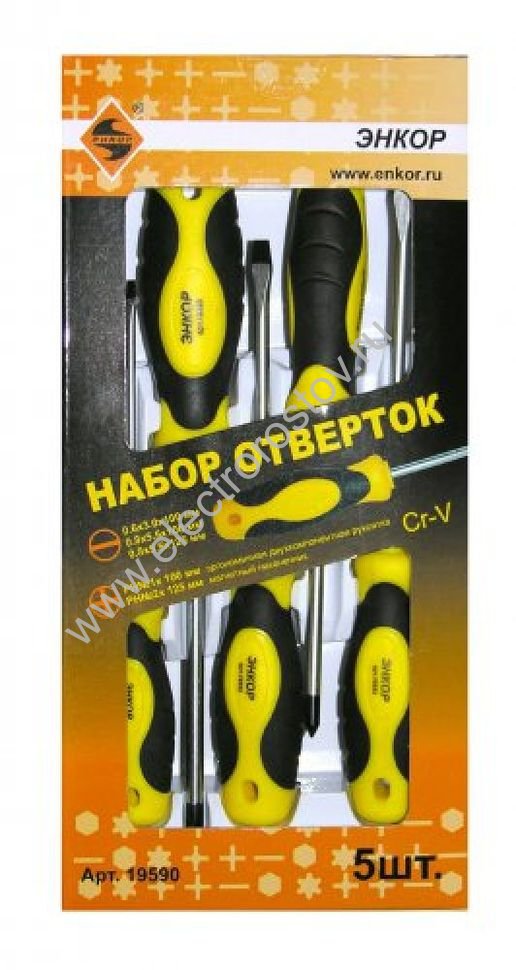 Набор отверток 5 предметов Энкор