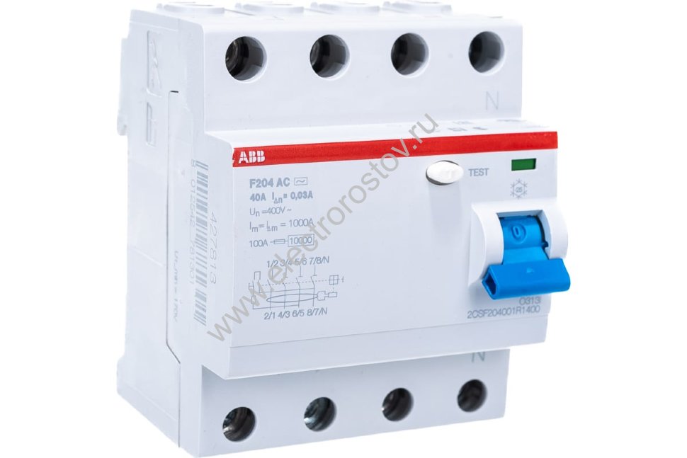 F204 Выключатель диф. тока (УЗО) 4P 40A 30мА AС ABB