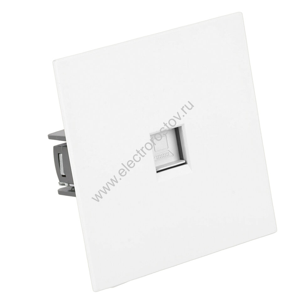 Мия Белая магнолия Розетка компьютерная 1-местная RJ-45 Stekker