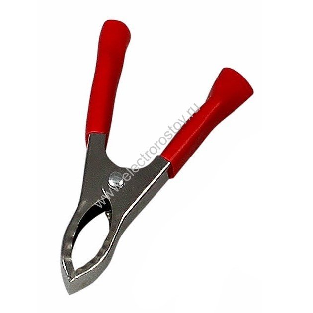 Зажим "крокодил"105мм, 100А, красный