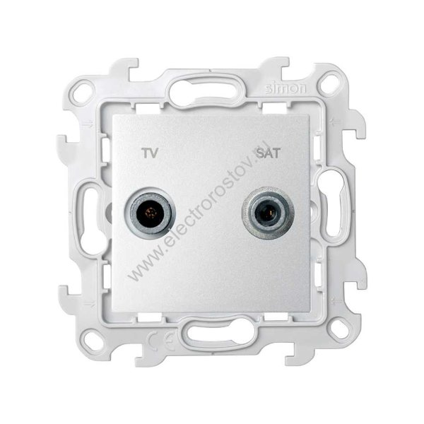 Simon 24 Алюминий Розетка TV-SAT проходная Simon