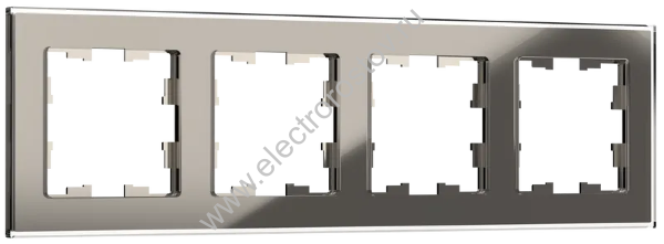 IEK BRITE DECOR Дымчатый глянец стекло Рамка 4-м РУ-4-2-БрД