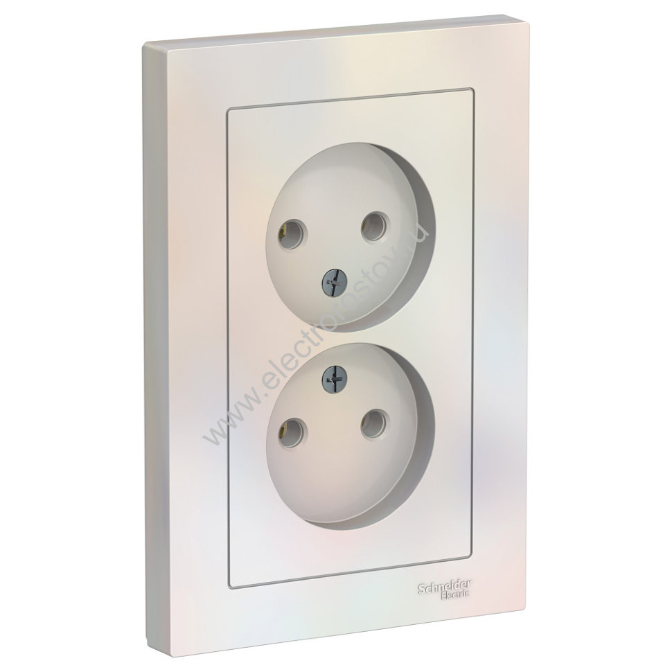 AtlasDesign Жемчуг Розетка 2-ая без заземления, в сборе Schneider Electric