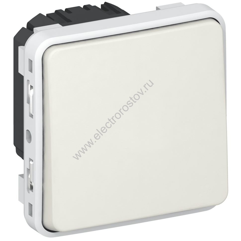 Plexo Белый Мех Выключатель 1-клавишный кнопочный НО+НЗ - контакт IP55 Legrand