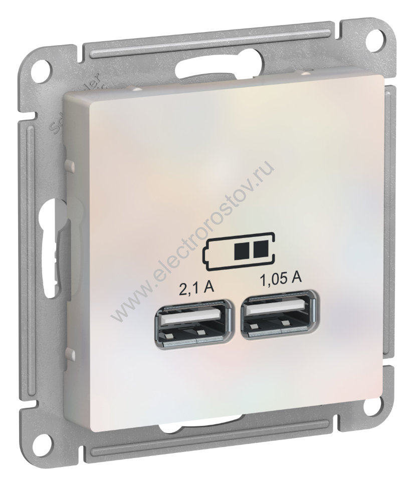 AtlasDesign Жемчуг Розетка USB A+A; 5В/2,1A; 2x5В/1,05A Schneider Electric